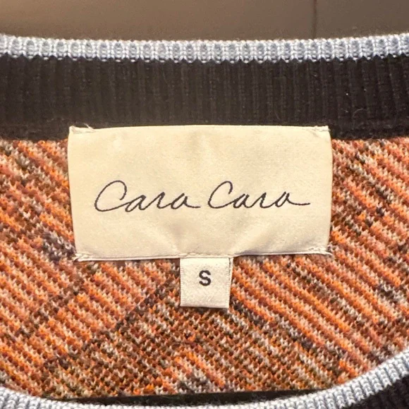 Cara Cara Black and Orange Geometric Sweater - Picture 2 of 4